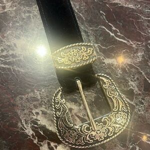 Vici black and gold suede belt size M